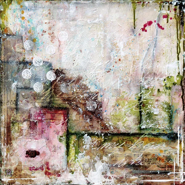 Dear diary: mixed media painting on wood