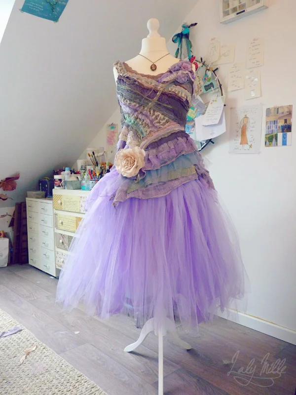 Robe de fée recyclée avec tutu violet © 2014 Laly Mille