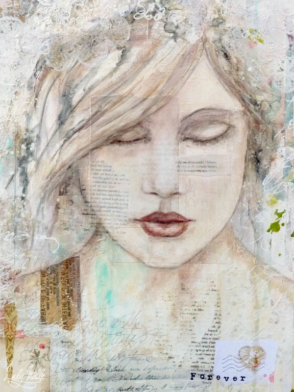 Forever (Pour toujours) - Mixed media sur toile © 2014 Laly Mille