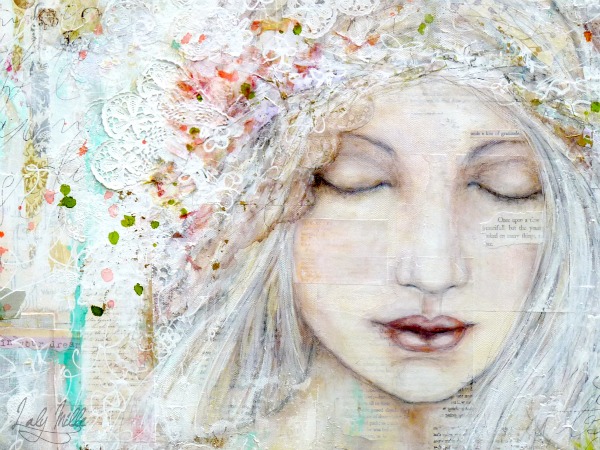 Inner truth - Peinture mixed media sur toile © 2014 Laly Mille