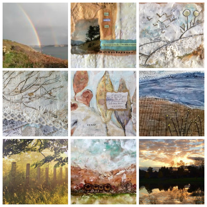 Landscapes and inner journeys... from top left: Sabyne Alain, Kelly Ludwin Rish, Carol Macdonald, Kelly Ludwin Rish, Sherri McCulloch, Sabyne Alain, Jan Bianchi, Alyssa Blais and Ruth Packard
