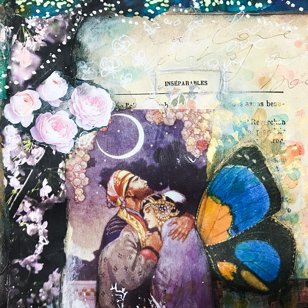 Deep blue in my art journal — Laly Mille Mixed Media Art