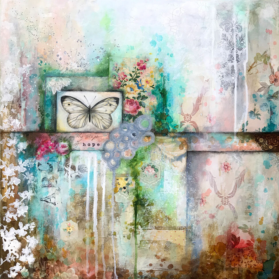 Wings of Hope Mixed Media Painting by Laly Mille