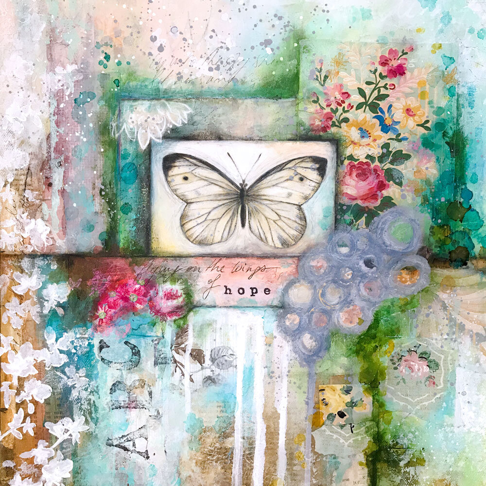 Wings of Hope Mixed Media Painting by Laly Mille