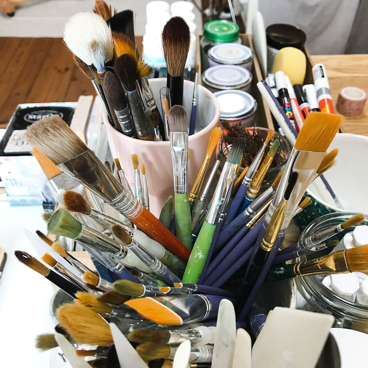 Large paintings require large brushes! My recommended art supplies are
