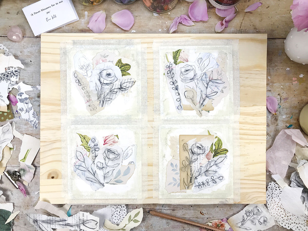 Flower Flow Painting Class with Laly Mille - Collage Posies