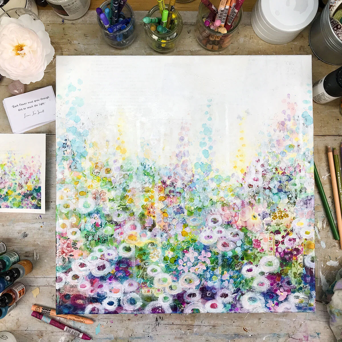 Flower Flow Online Mixed Media Painting Class with Laly Mille