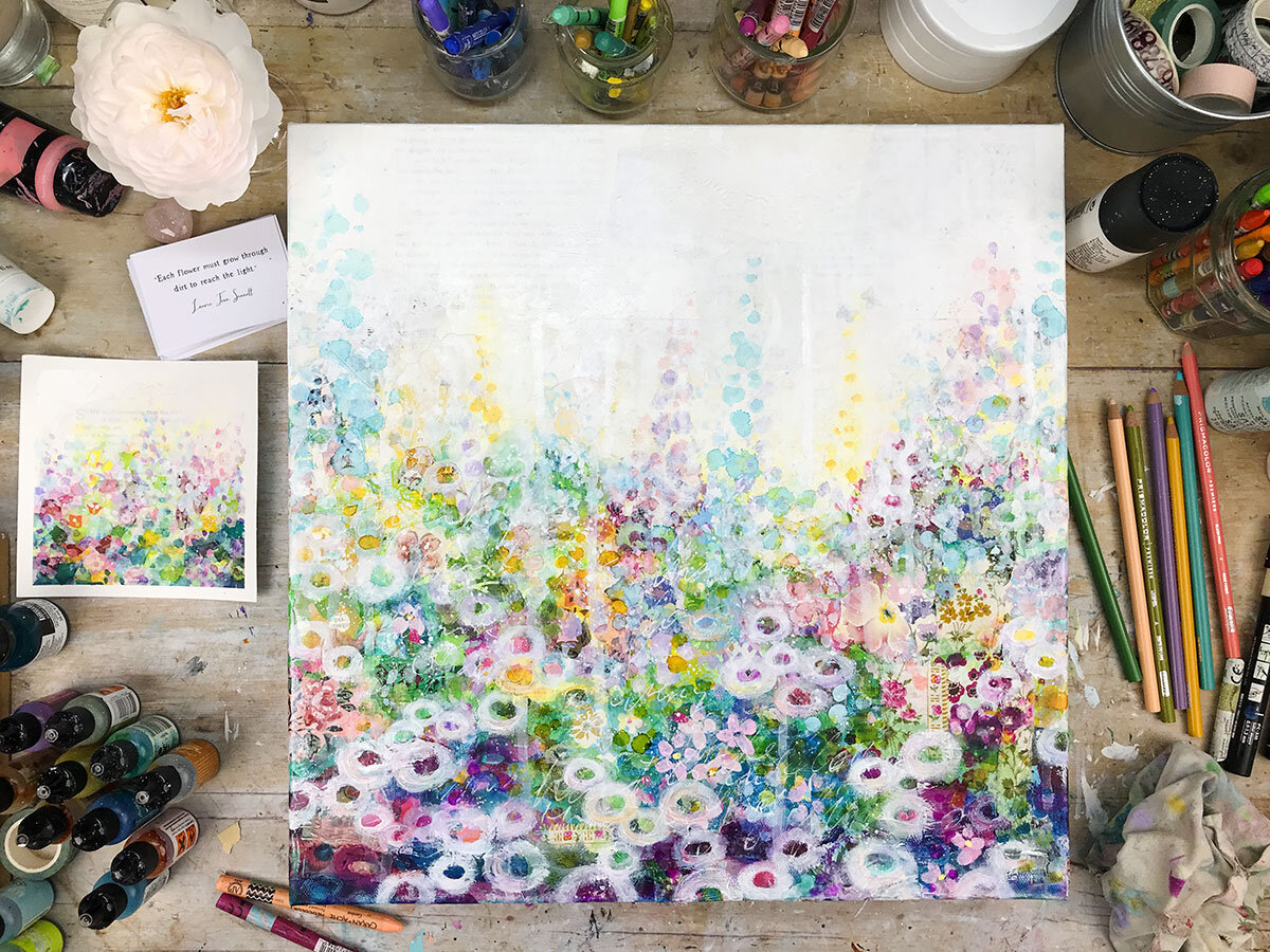 Flower Flow Online Mixed Media Painting Class with Laly Mille