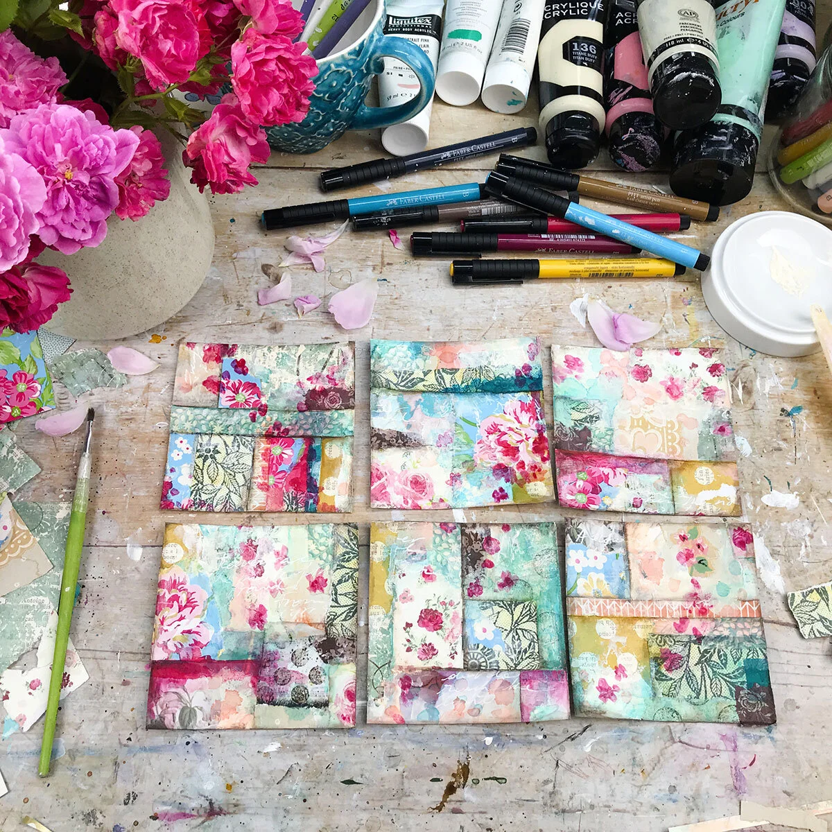Flower Flow Online Mixed Media Painting Class with Laly Mille