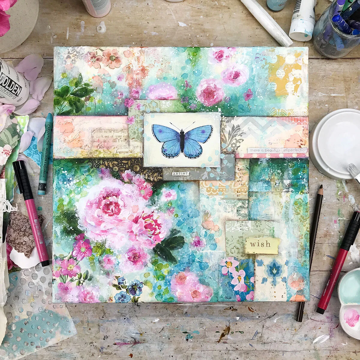 Flower Flow Online Mixed Media Painting Class with Laly Mille