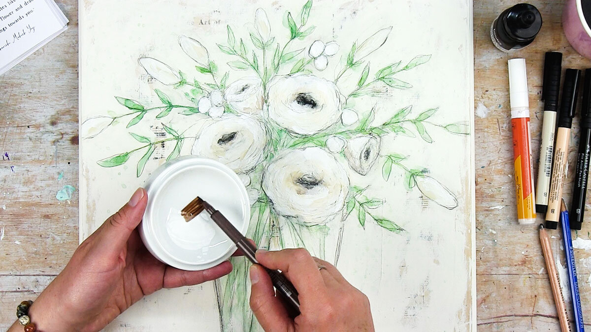VIDEO: Art Journal Process - Easy Flowers And My Thought Processes