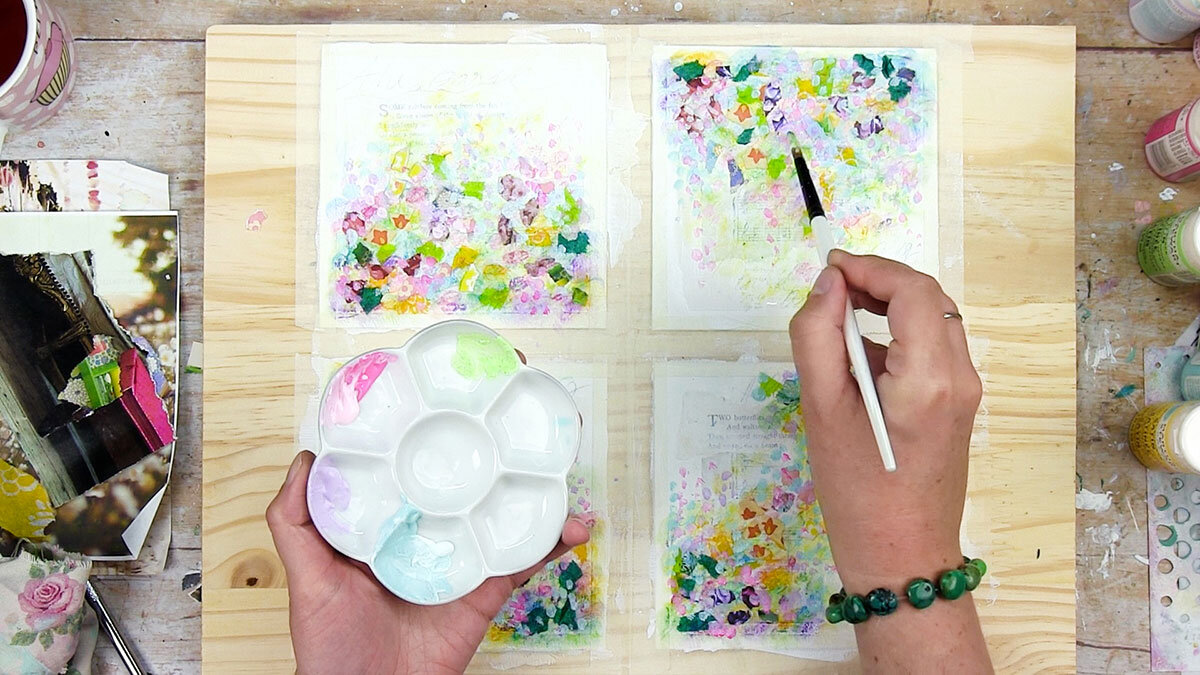 Flower Flow Online Mixed Media Painting Class with Laly Mille