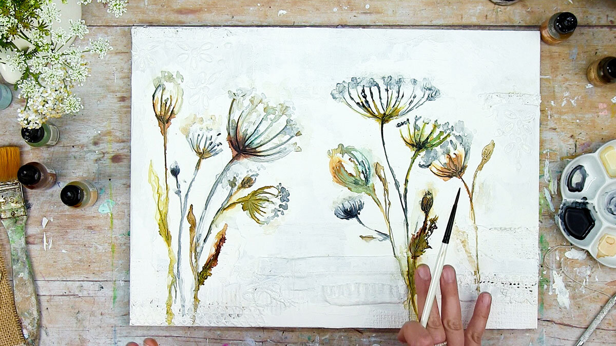 Flower Flow Online Mixed Media Painting Class with Laly Mille