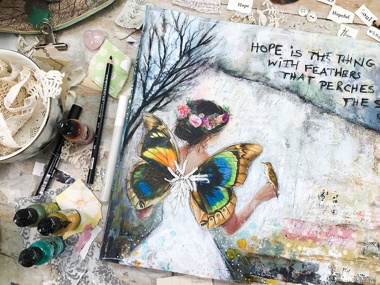 Layers of ink: Hope Mixed Media Art Journal