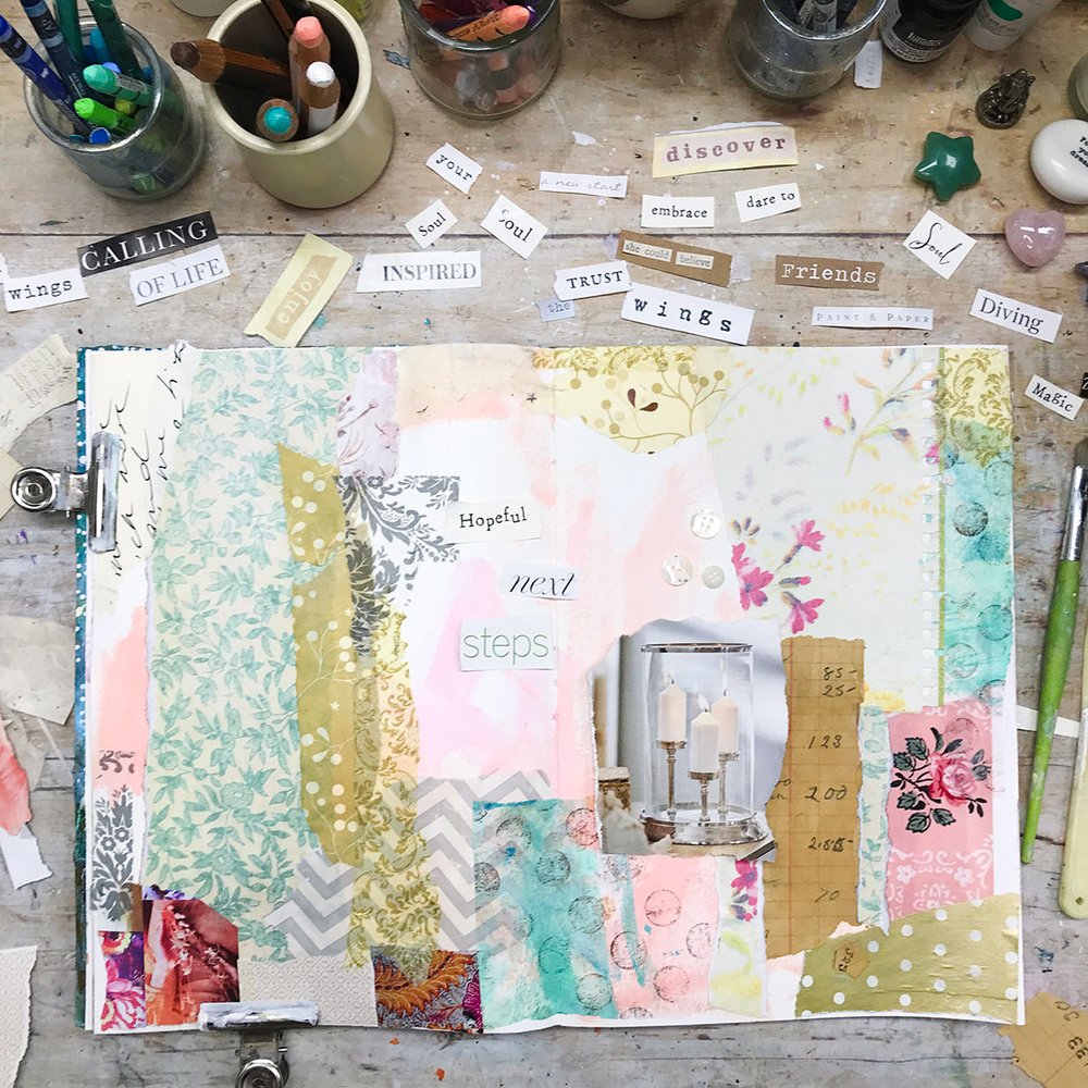 art journal page collage