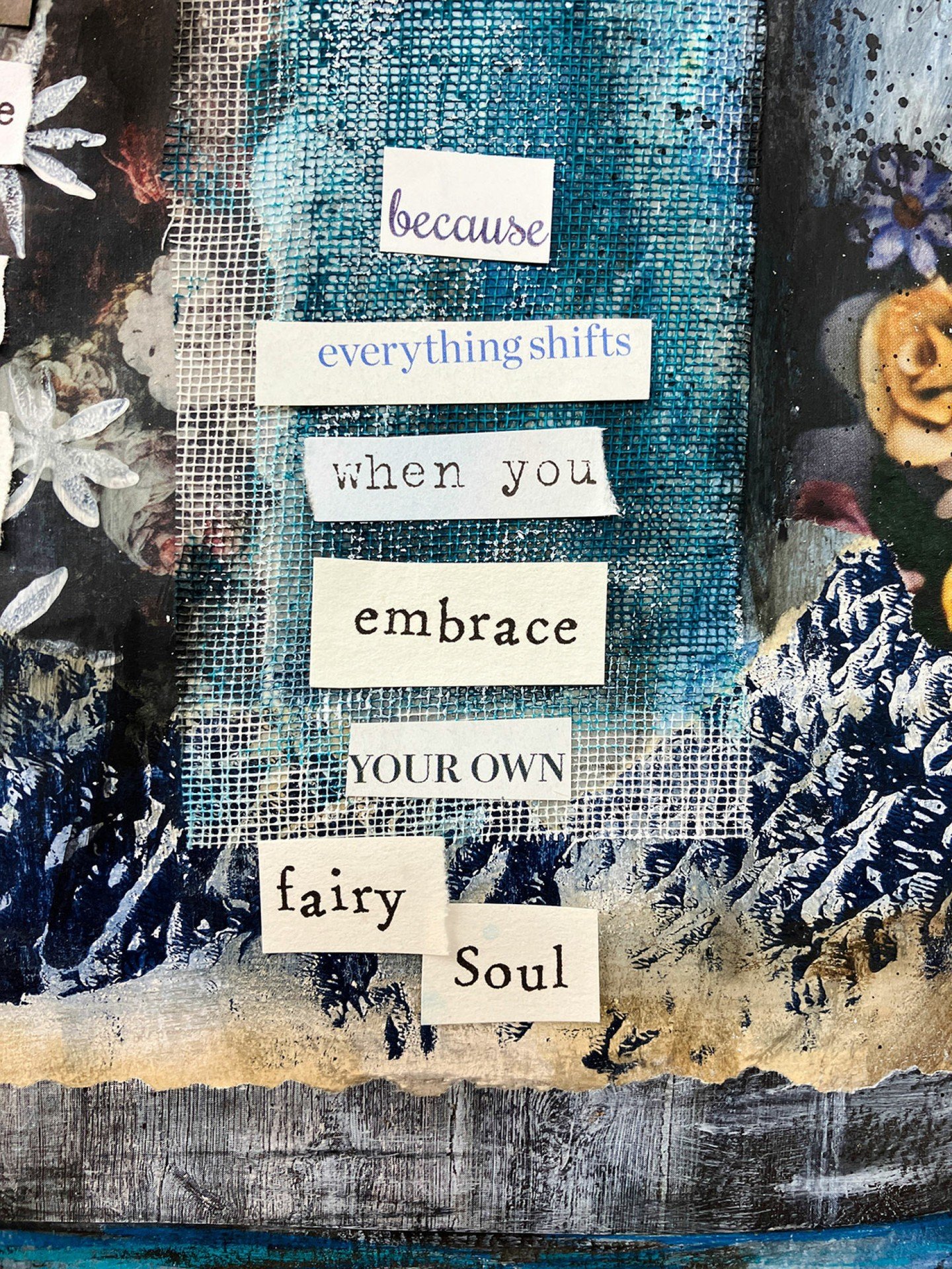 This week I've been playing with cut-out words in my art journal. I love the serendipity of this process, letting stories emerge intuitively. It doesn't have to fully make sense, but it never fails to express something from deep within. Combining wor