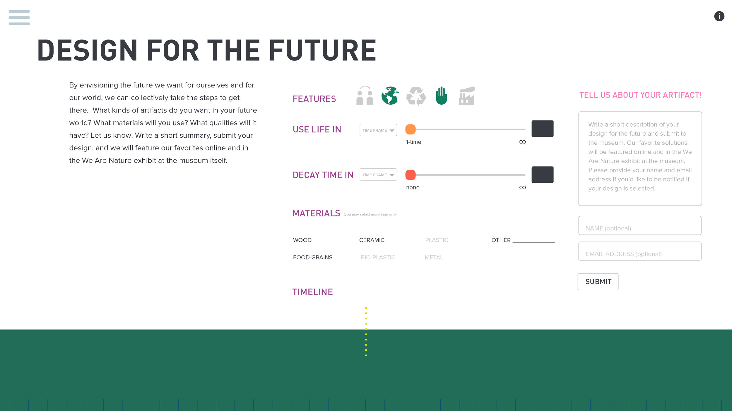  Selecting certain features de-activates materials; this communicates that there are constraints when designing 