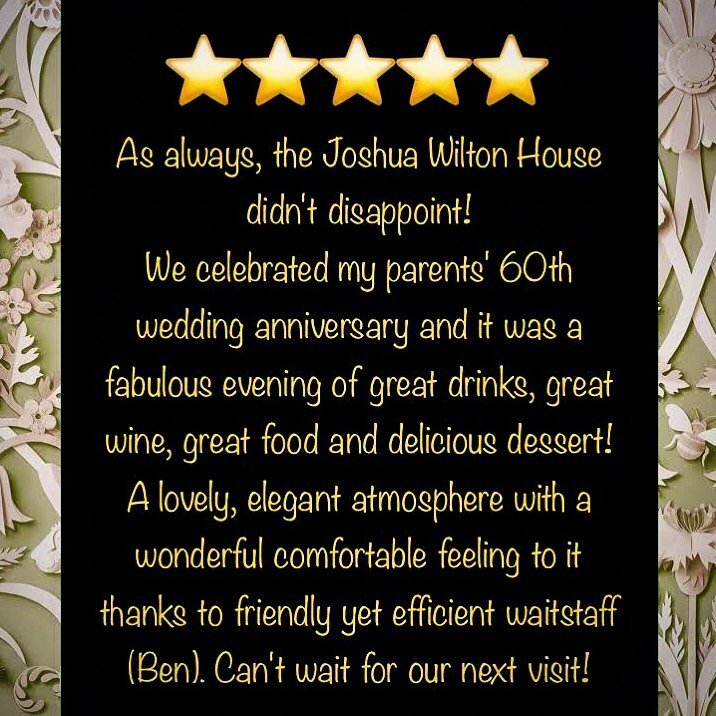 🌟 Thank you, Michelle! We&rsquo;re happy to hear that your parents enjoyed their anniversary! Great job, Ben!

#inn #bedandbreakfast #bnb #airbnb #joshuawiltonhouse #harrisonburg #downtownharrisonburg #friendlybynature #southernliving #virginialivin