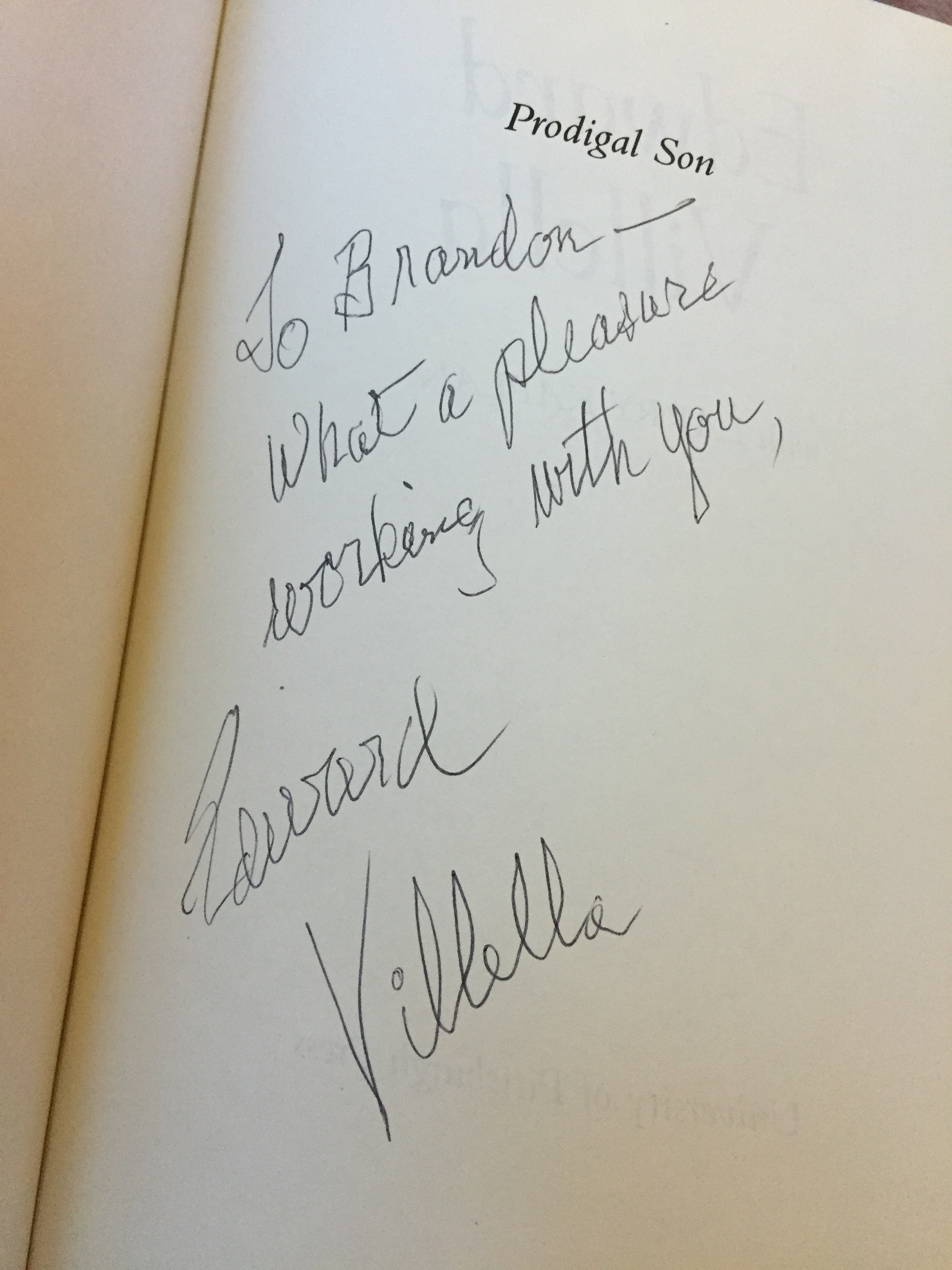 My signed copy of Prodigal Son . Great book if you like dance and memoirs.