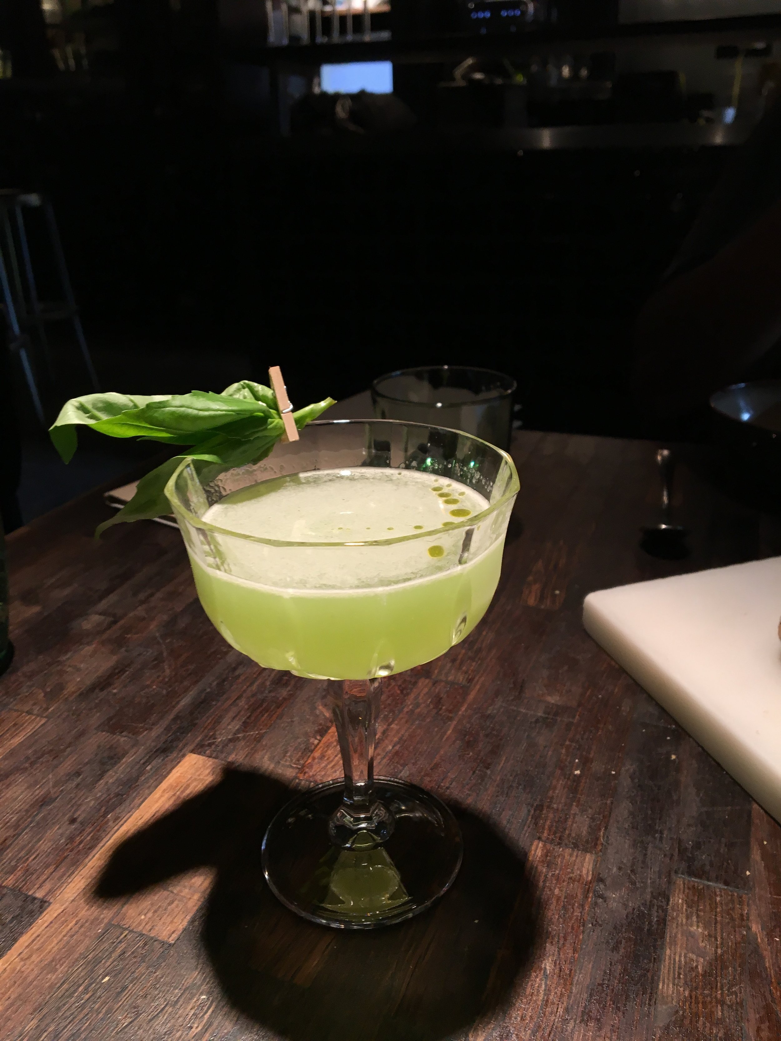 Basil gin cocktail