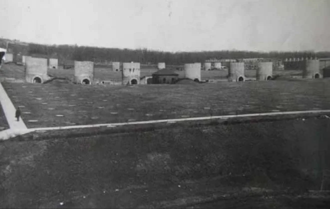  From 1910. Note the dude in the bottom left to give you a sense of scale. The “catacombs” are beneath those manholes.  