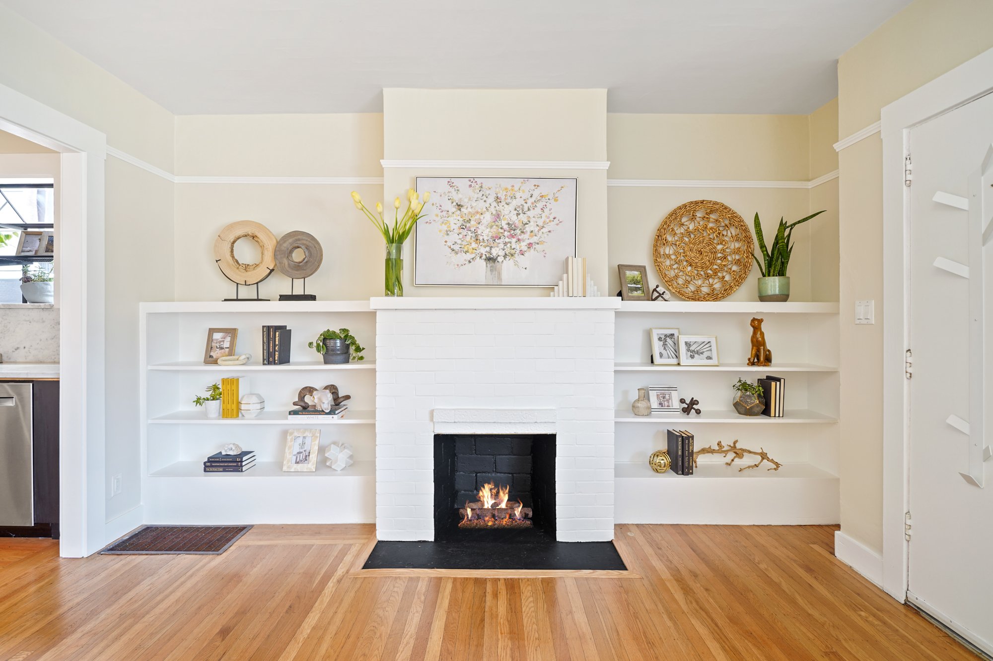 748 Paris Street | Living Room/Fireplace