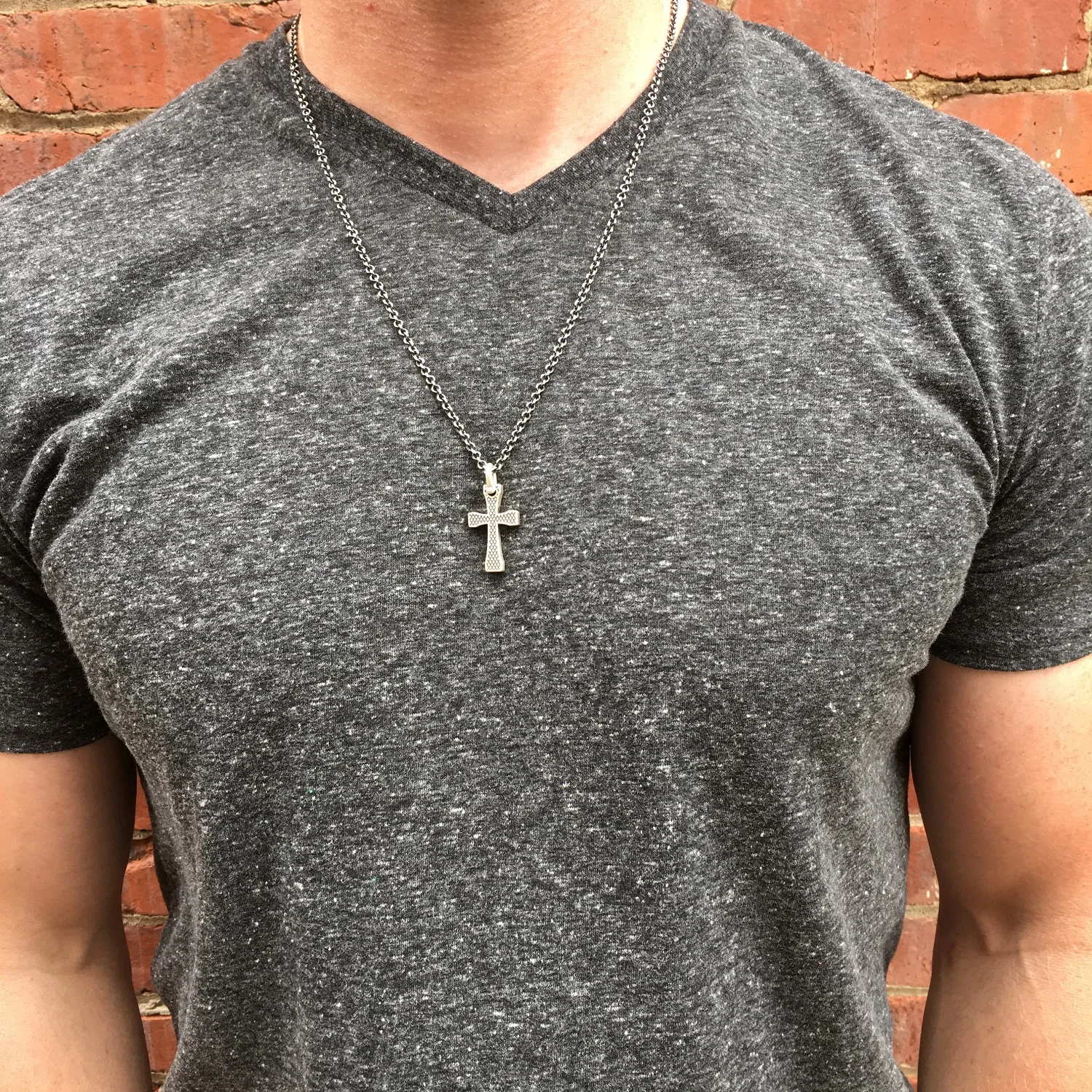 Men's Sterling Cross Necklace