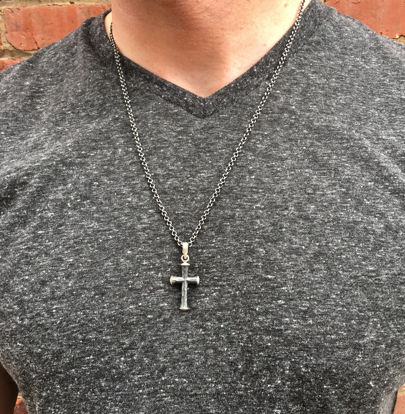 Masculine Cross Pendant Necklace