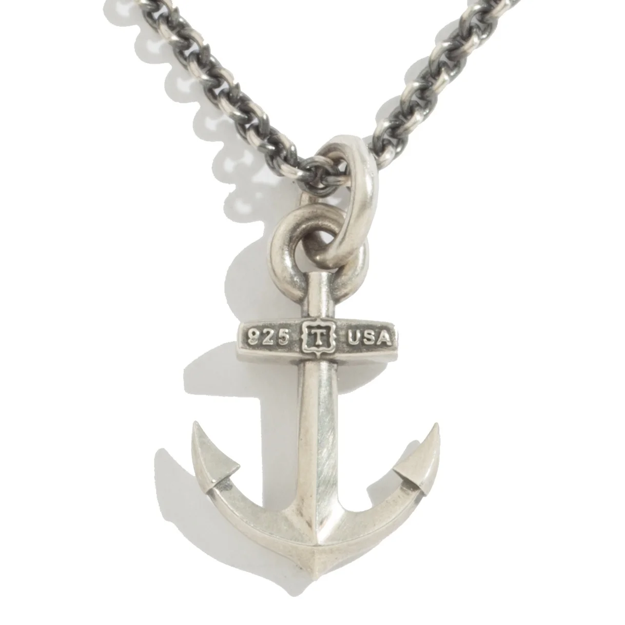Custom Silver Anchor Necklace