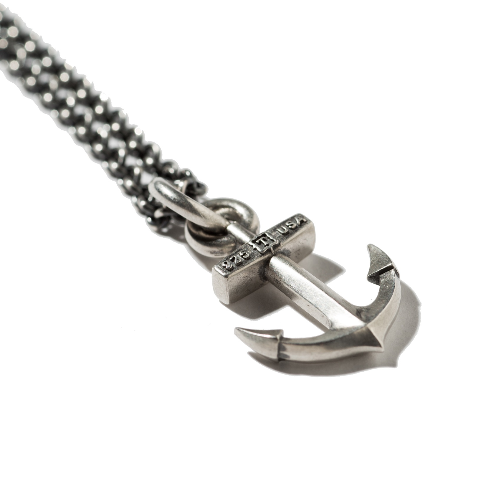 Masculine Silver Anchor Pendant