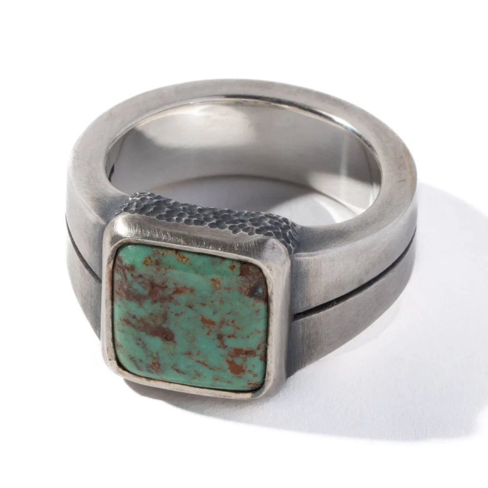 turquoise and tobacco jewelry Tobacco Pipe Turquoise Ring