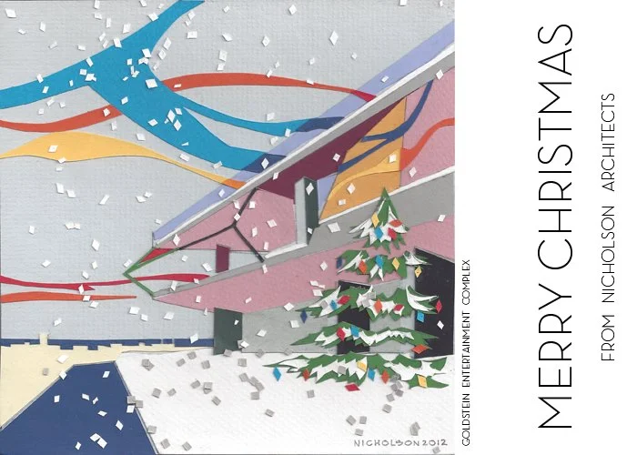 2012 Holiday card for Nicholson Architects, hand cut construction paper by Duncan Nicholson.