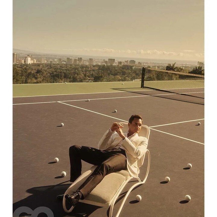 @gq and @gqsports writer @zachbaron sat down with the tennis legend @rogerfederer at the Sheats-Goldsetein Residence and took photos on the infinity tennis court at Club James
Photographed by @lachlanbailey 

#clubjames #tenniscourt #sheatsgoldsteinr