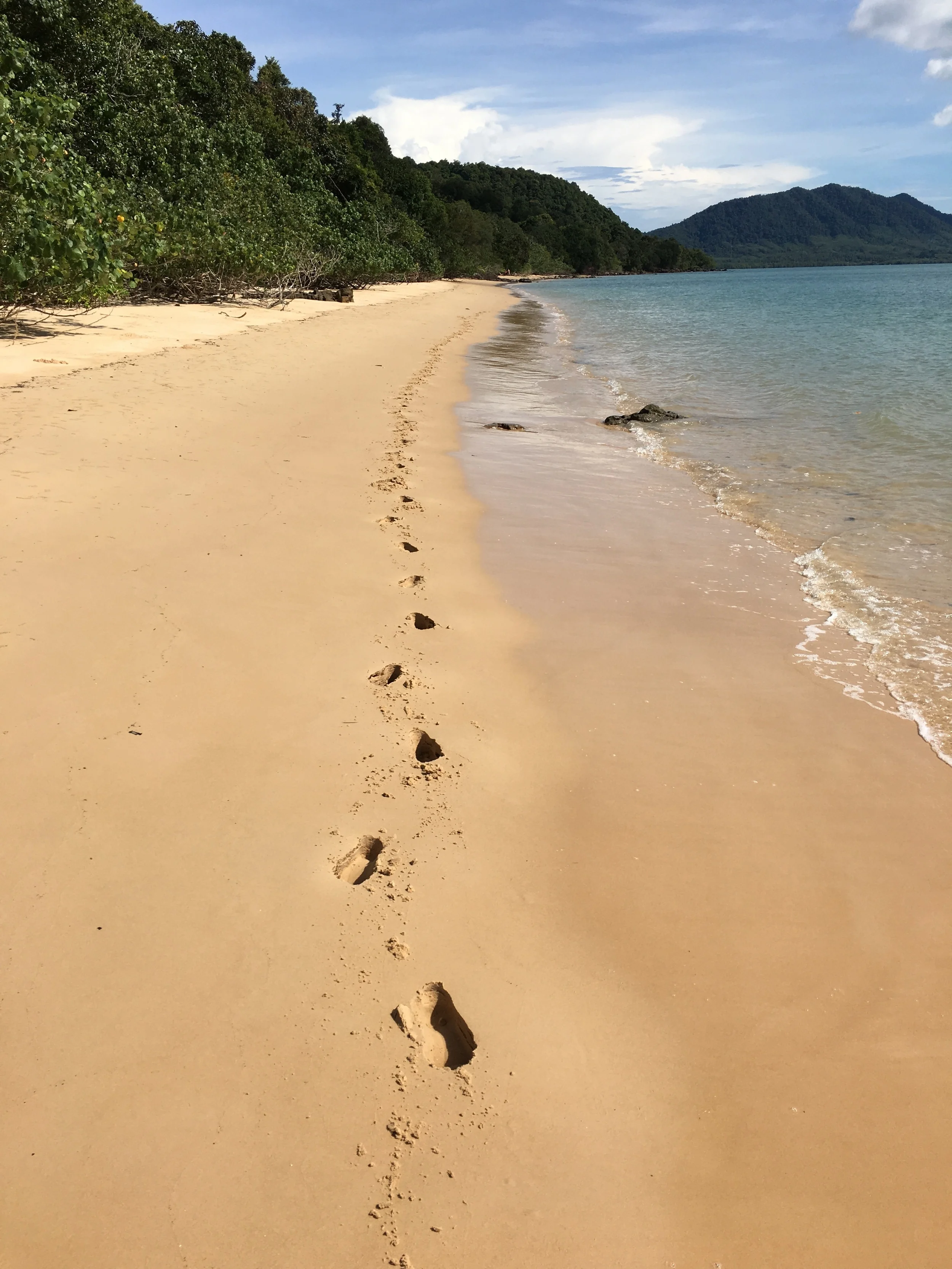 Only my footprints in the sand. I didn't see a single person on the beach the whole afternoon.
