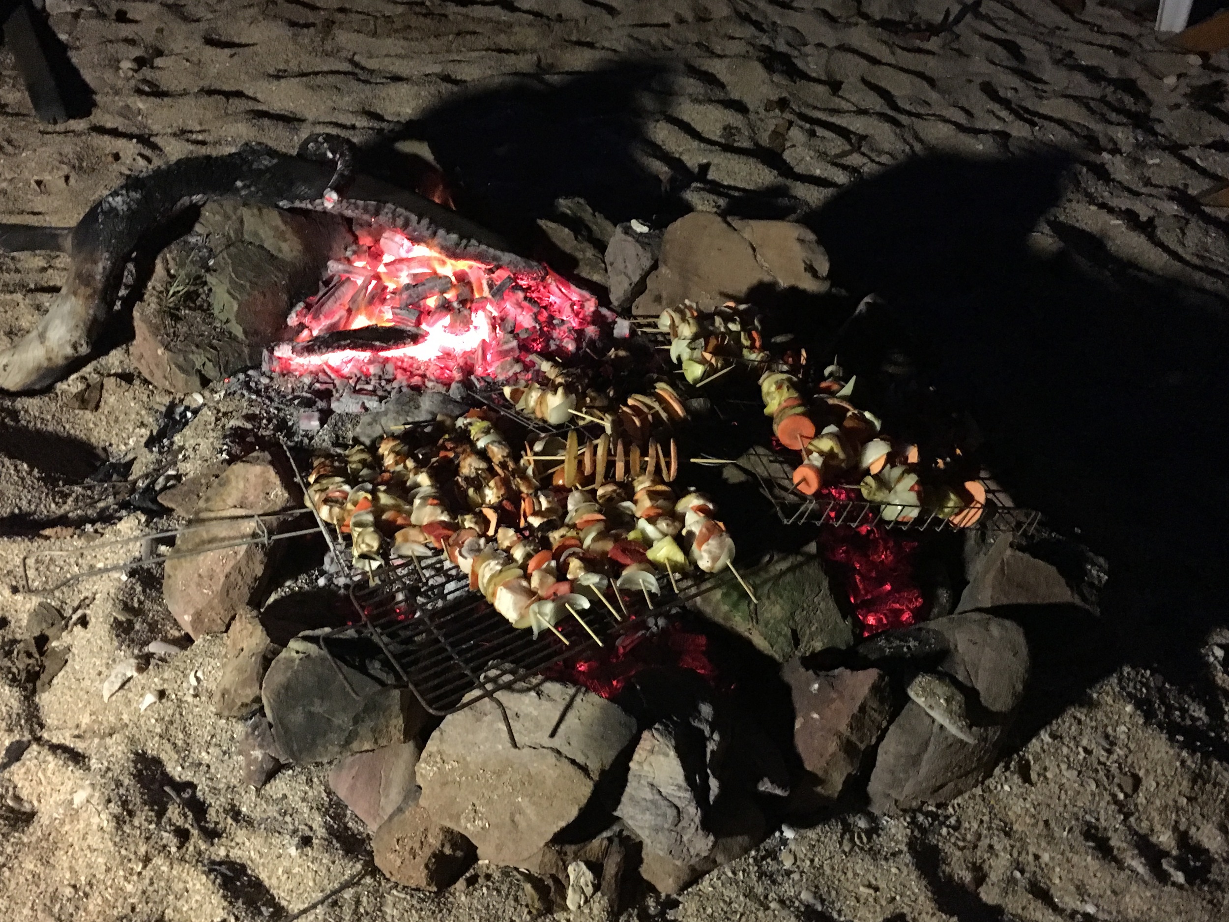 And then barbecuing over the beach fire!