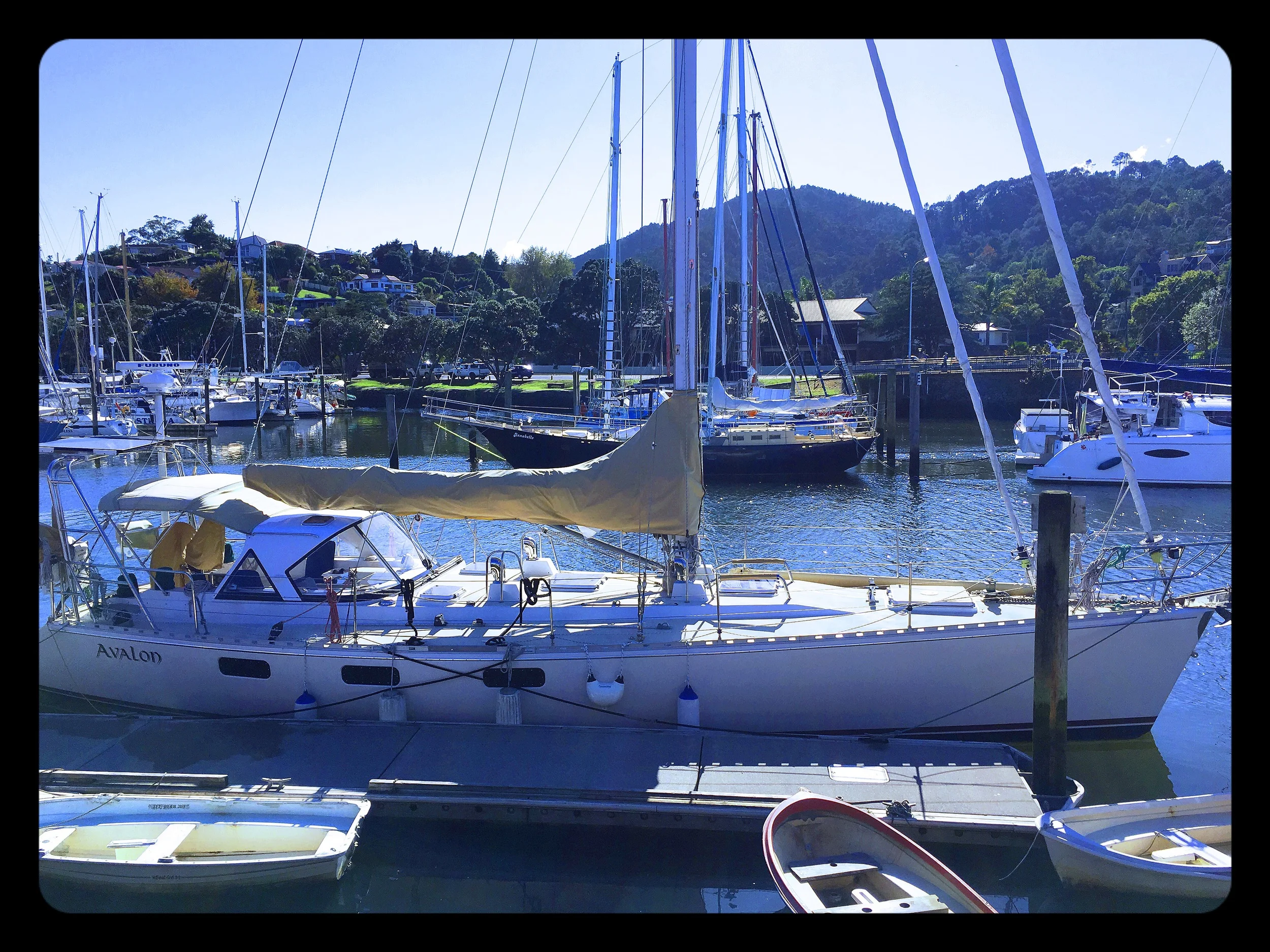 Parked front-and-center at the Whangarei Marina within the Town Basin, Whangarei, New Zealand.