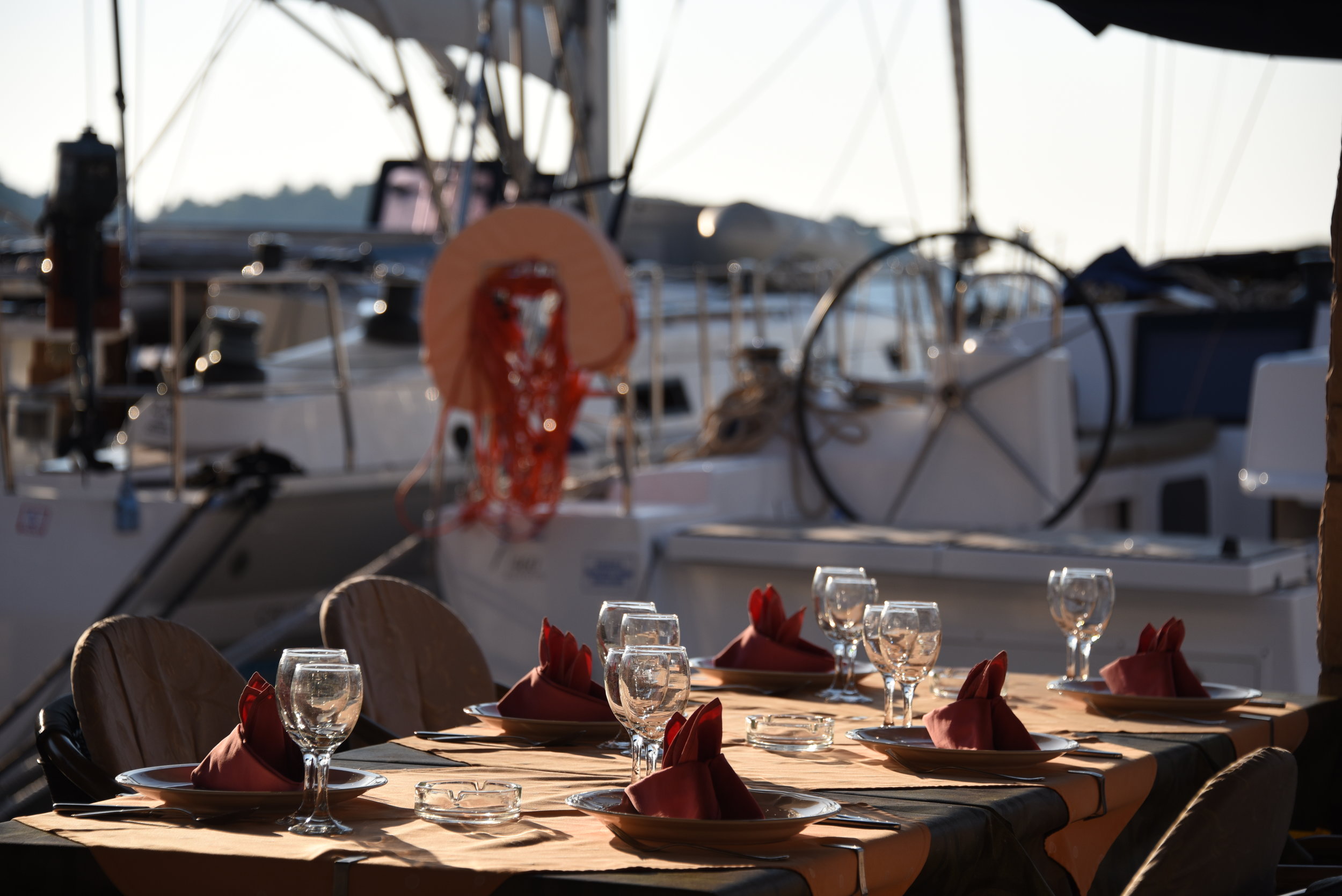 In Pomena, on the island of Mljet, we med-moored in front of a restaurant for two nights. (They didn't charge us, but required us to eat there both nights.)
