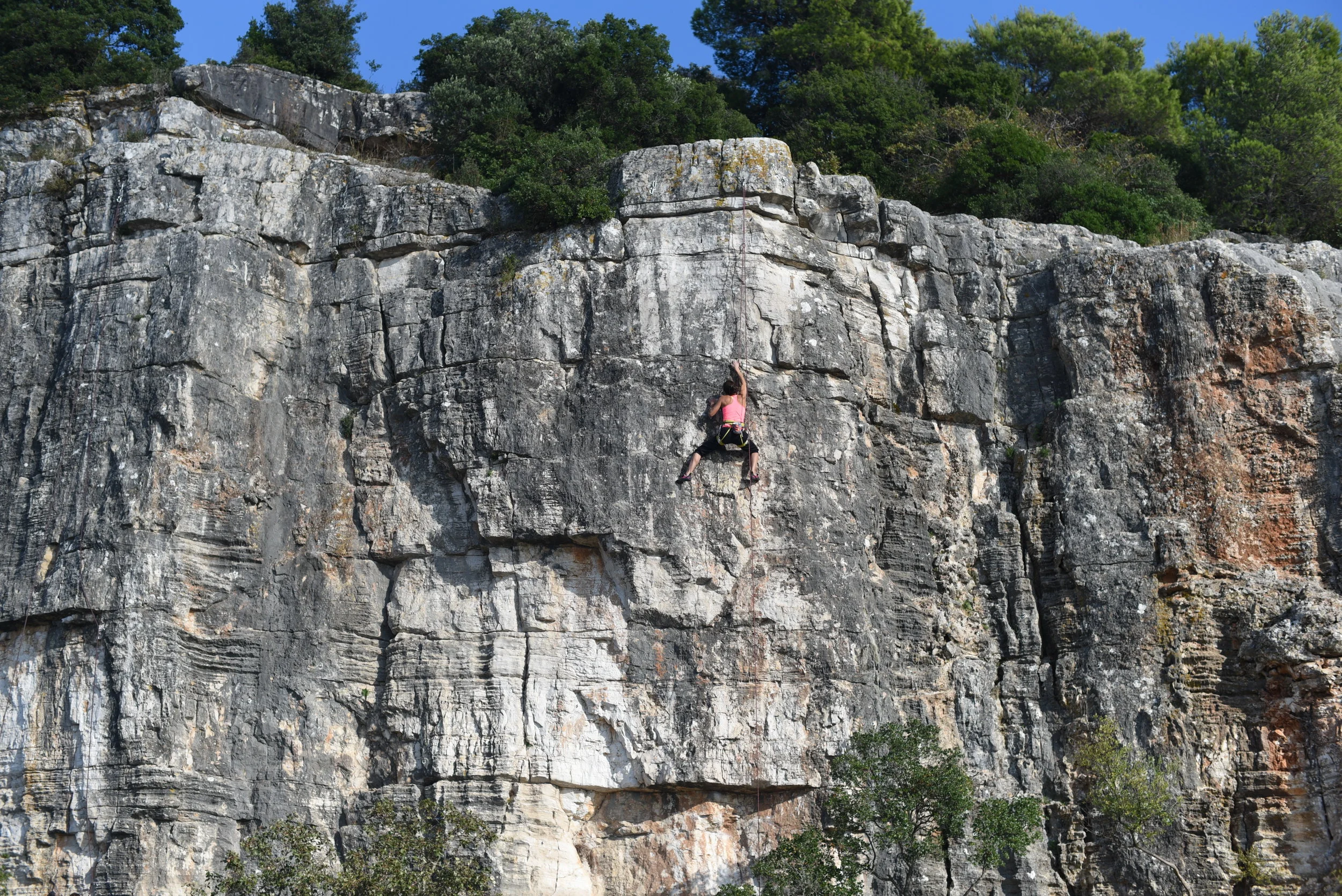 Ancient stone quarry at Zlatni Rt Park in Rovinj.