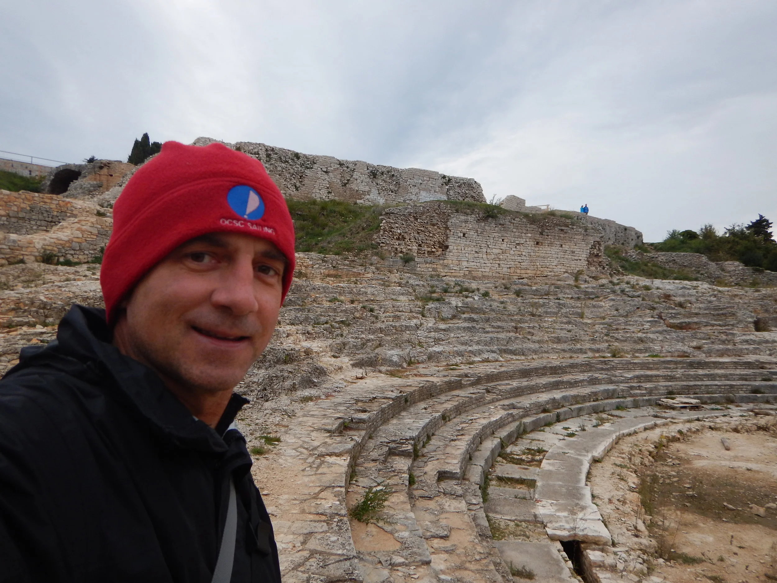 Exploring a hilltop Roman amphitheater.