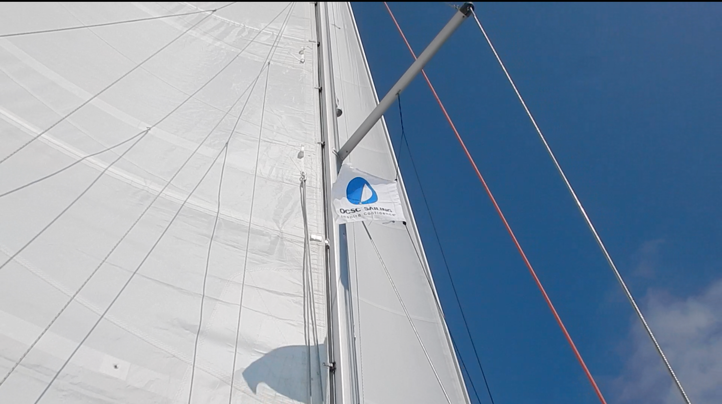 Flying the OCSC burgee.