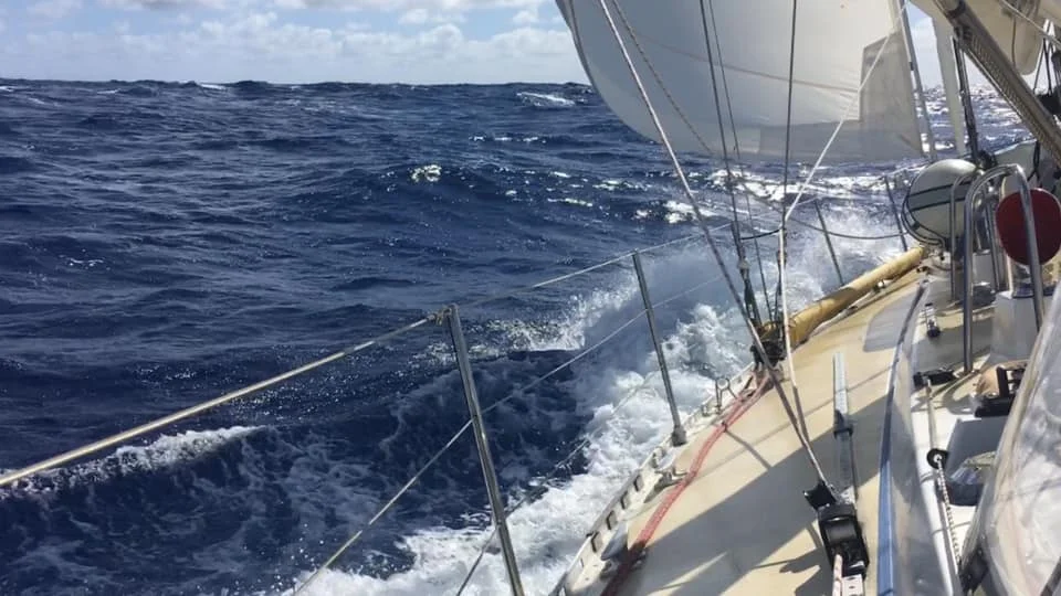 Big seas during part of the trip.