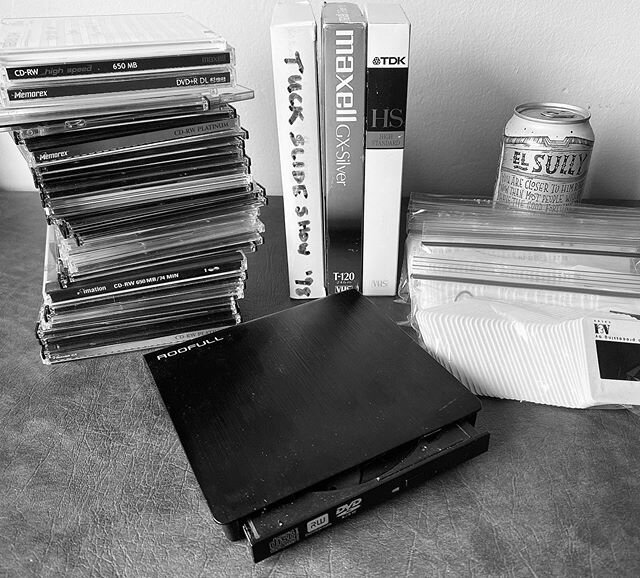 Day 35:  Not only am I practicing #shelterinplace and #socialdistancing, I'm also #timetraveling as I digitize physical media that spans 30 years of technology!  #survivalessentials #memories #elsully