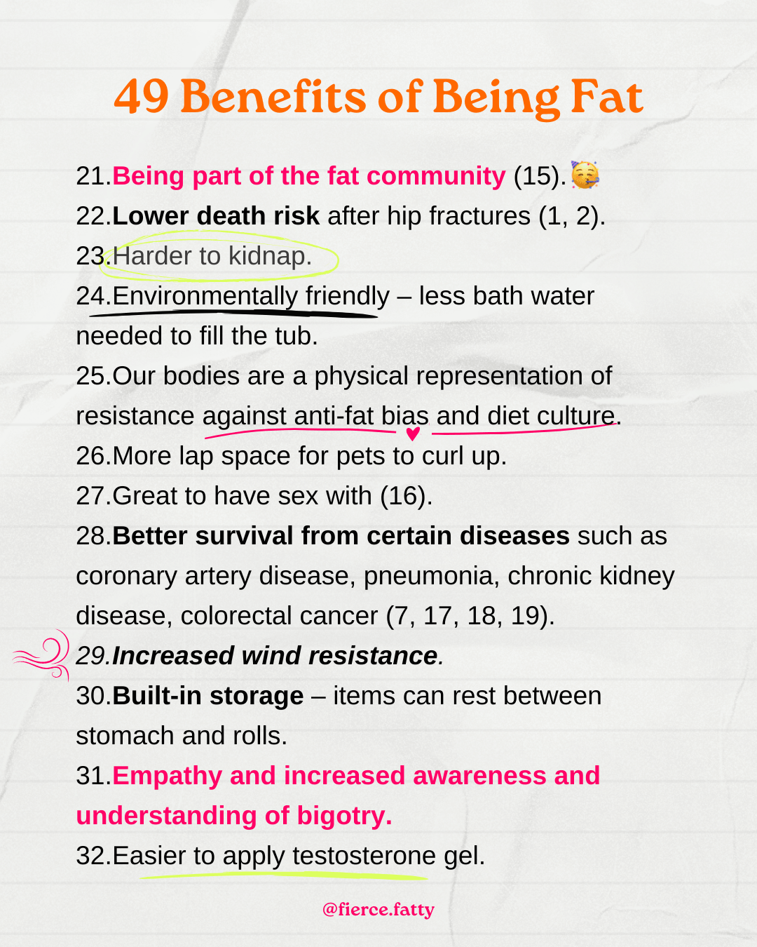 There are multiple positives about being fat or plus size that we don't talk about as fatness is stigmatized