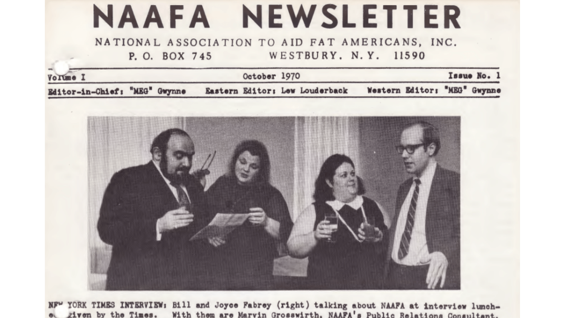 NAAFA Newsletter from 1970