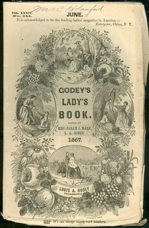 Godey's Lady's Book cover from June 1867 issue.