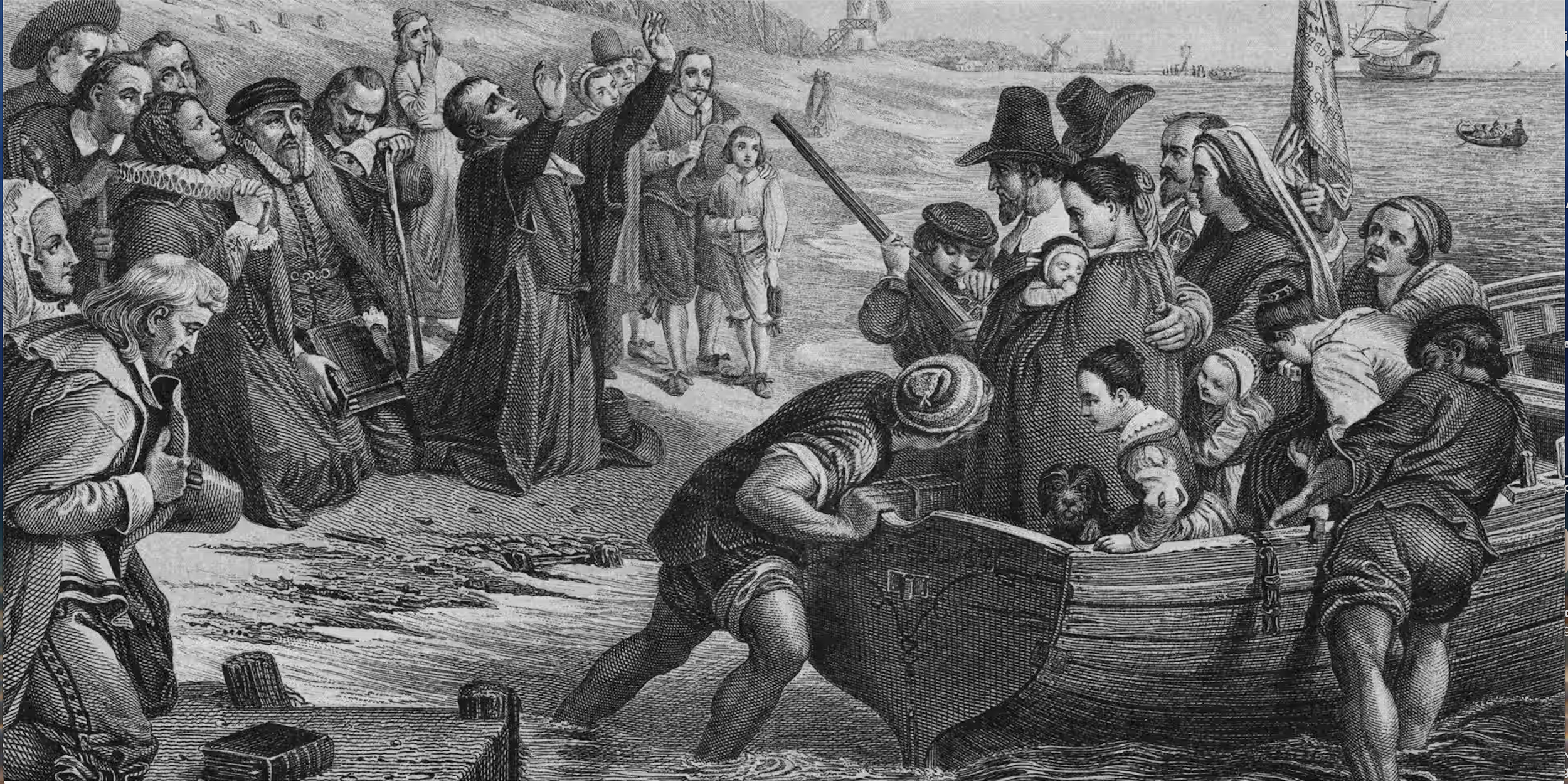 English separatist Puritans leaving the Netherlands