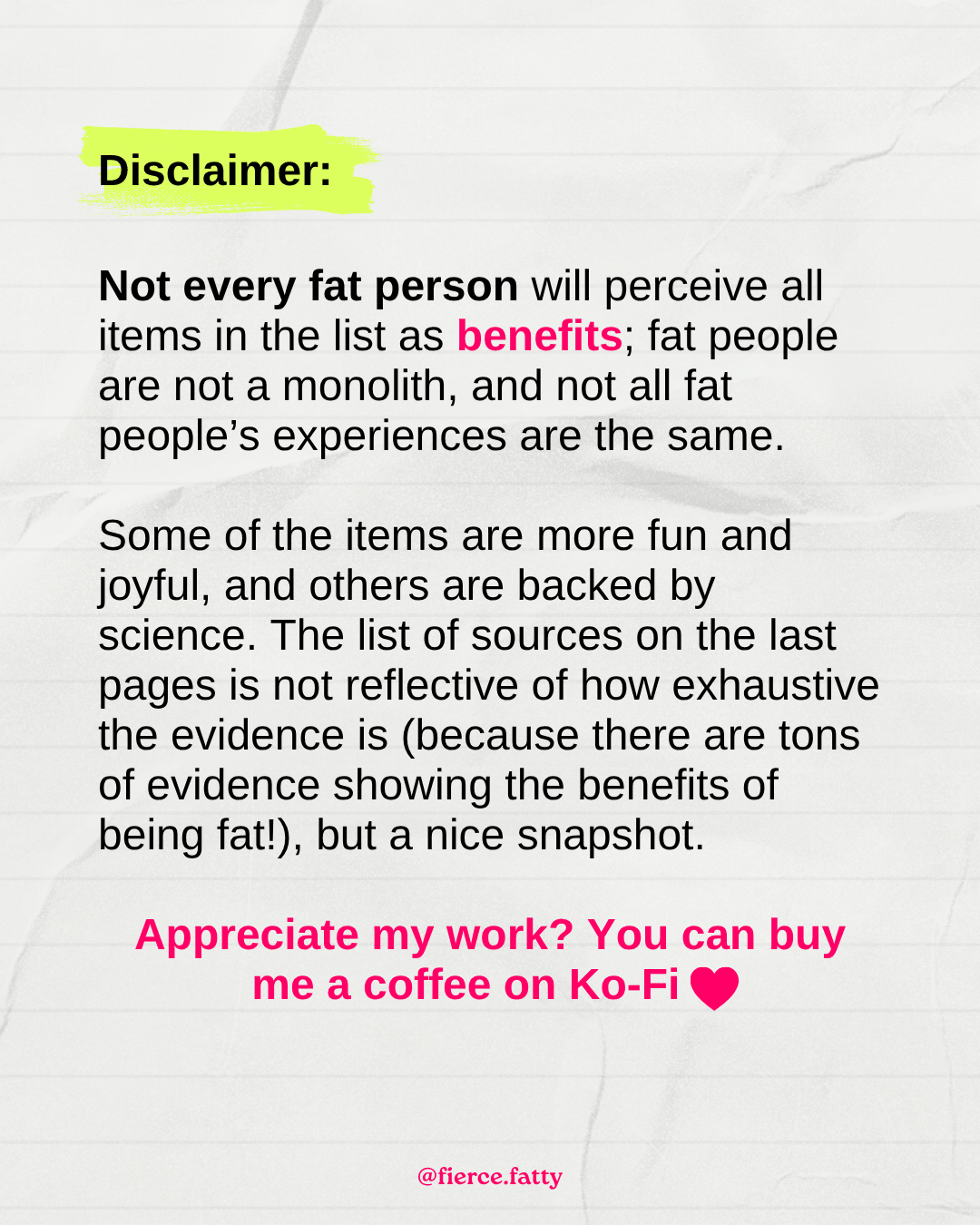 Disclaimer as mentioned above. Fierce Fatty fat activist Vinny Welsby challenging anti-fat bias and diet culture