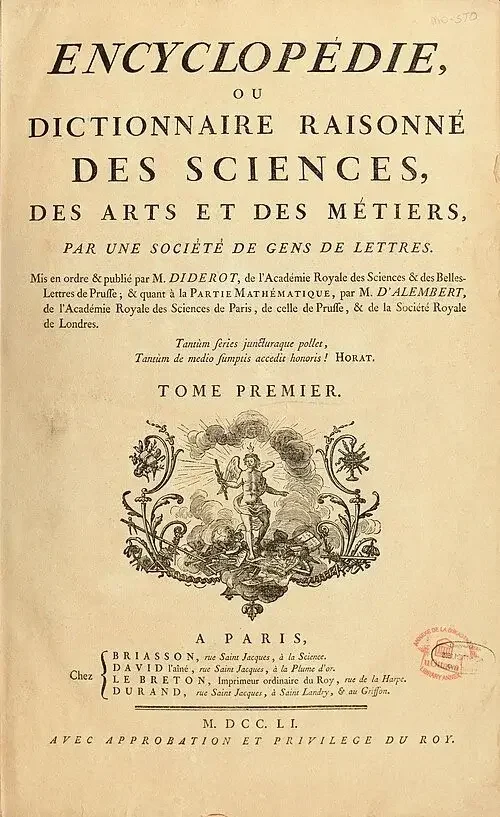 The Encyclopédie or Encyclopedia, or a Systematic Dictionary of the Sciences, Arts and Crafts. Jean-Baptiste-Pierre Le Romain contributed racist to entries about the Caribbean.
