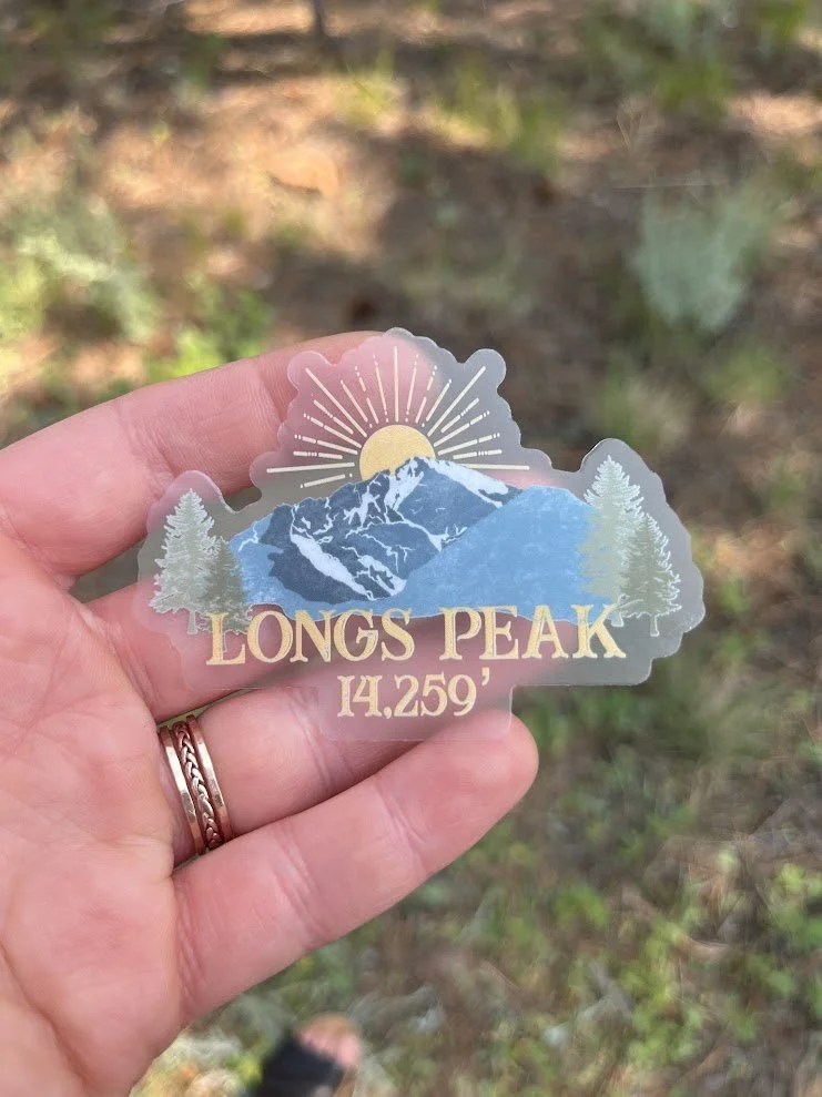 Longs Peak Colorado Vinyl Sticker - Clear background