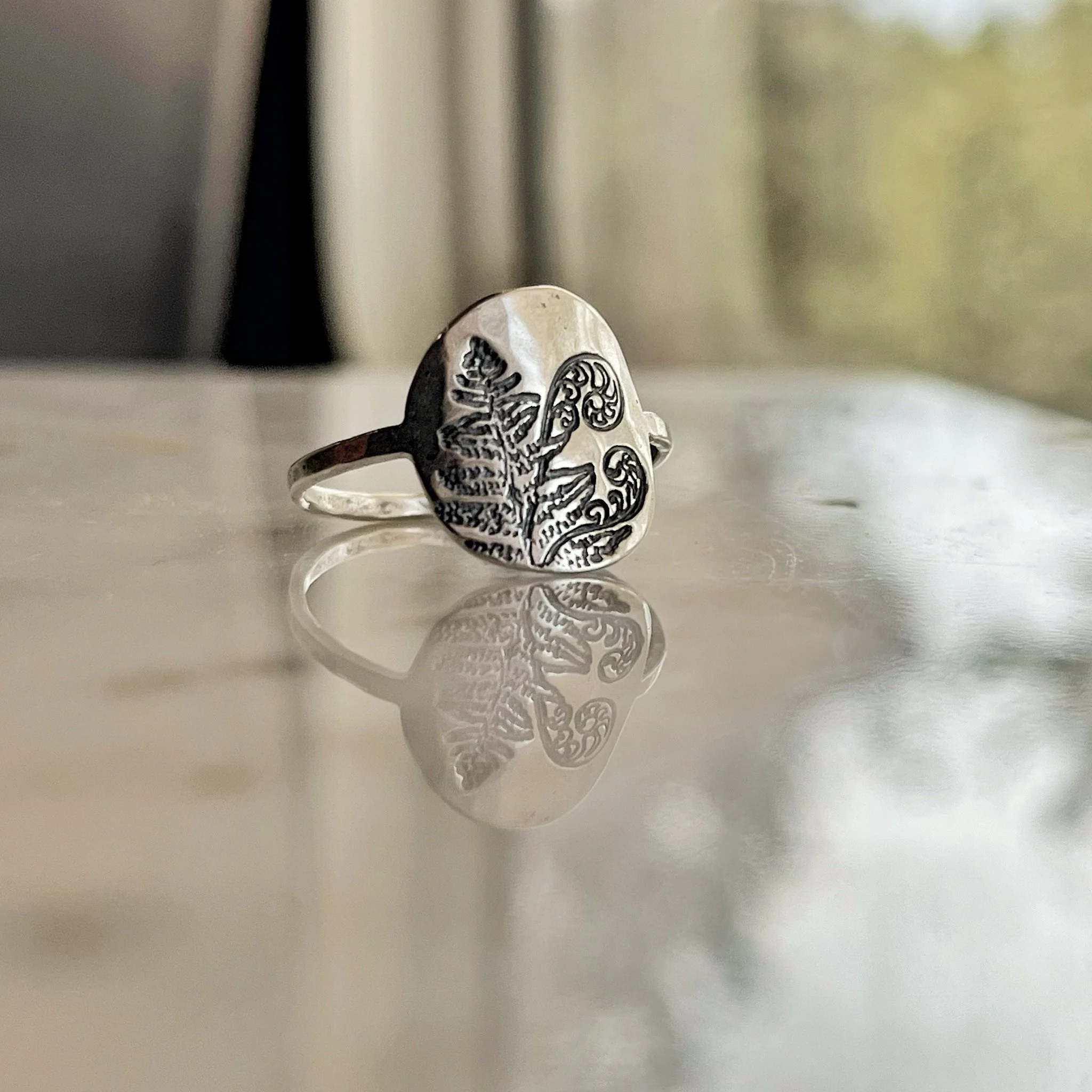 Solid Silver Fern Ring — Sojourn Well